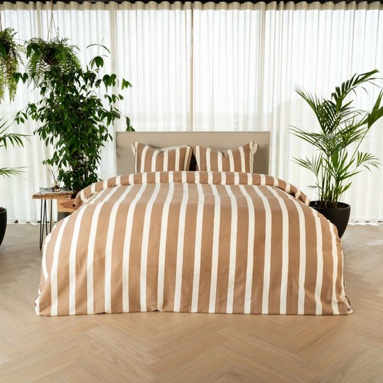 Kayori Dasshu Bettbezug Baumwolle Satin - 140x200-220 + 1 Kopfkissenbezug - Einzel - Taupe