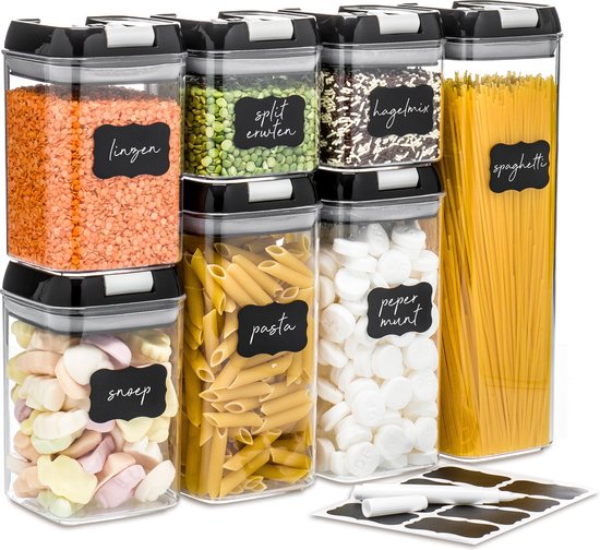 Stosh Vorratsgläser - Vorratskanister - Bonbonglas - 7 Stück - BPA frei - Kunststoff
