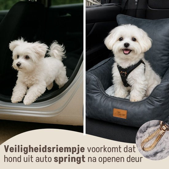By Cee Cee Hundekorb Auto - Very Luxury Car Dog Basket - Autositz Hund Rücksitz - Autokorb Hund - Autositz Hundedecke - Autositz Hund - auch für Seitensitz - Anthrazit - Ameline