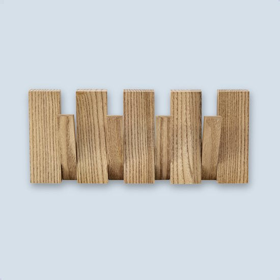 Urban State Wandgarderobe - Garderobenständer hängend - Eschenholz - 4 Haken - Piano Garderobe - Garderobenständer - handgefertigt
