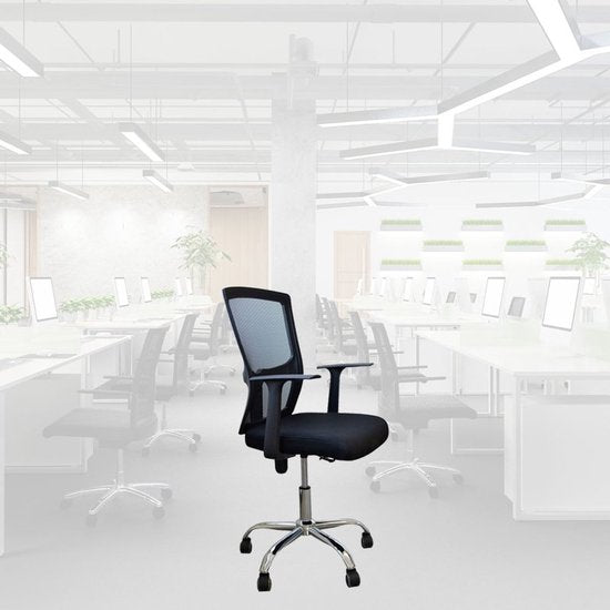 BRASQ OC200 Ergonomic Office Chair Black with Breathable Mesh - Bürostühle - Höhenverstellbar - Gaming Stuhl 49 x 47 x 94 cm