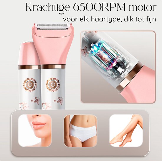 Sansbeauté® 2-in-1 Ladyshave - Elektrisch - Für Gesicht, Achseln & Beine - USB aufladbar