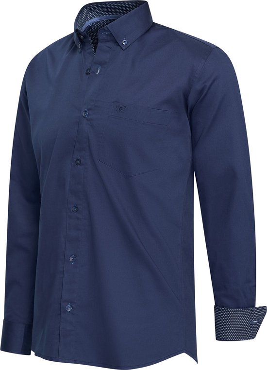 Cappuccino Italia - Herren Stretch Hemd Ancona - Blau - Größe XXL