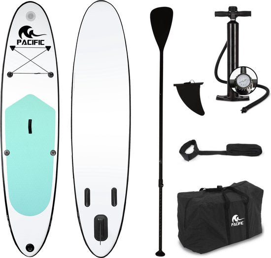 Pacific Special Edition Sup Board - 305 cm - Bis zu 100 kg - Weiß/Grün