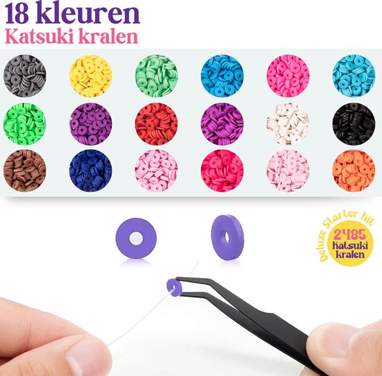 Vaive Katsuki Beads Deluxe Starter Kit - 2485-teiliges Schmuckherstellungsset - Basteln für Mädchen - für Kinder - Bastelkiste - Herstellung von Armbändern - Herstellung von Ohrringen