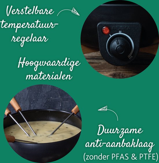 Boska Elektrisches Fondue-Set Party - 2.3L - Für Käsefondue, Schokoladenfondue, Hotpot und Boullionfondue - Fondue-Set elektrisch - Mit Temperaturregler