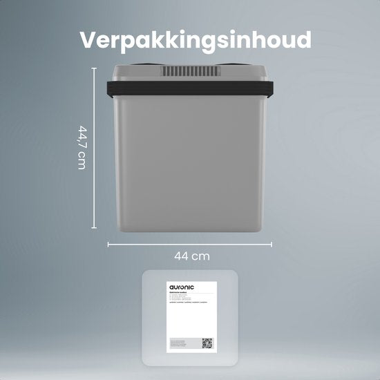 Auronic Coolbox Electric 12V und 230V - 25L - Camping-Kühlschrank - Auto - Kühlung und Heizung - Kühlbox - Hellgrau