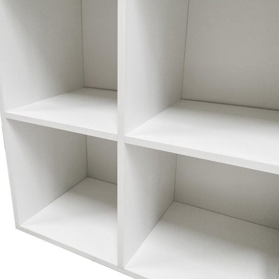 Schallplattenschrank - Aufbewahrung von LP-Schallplatten - Bücherregal - 4 Fächer - weiß
