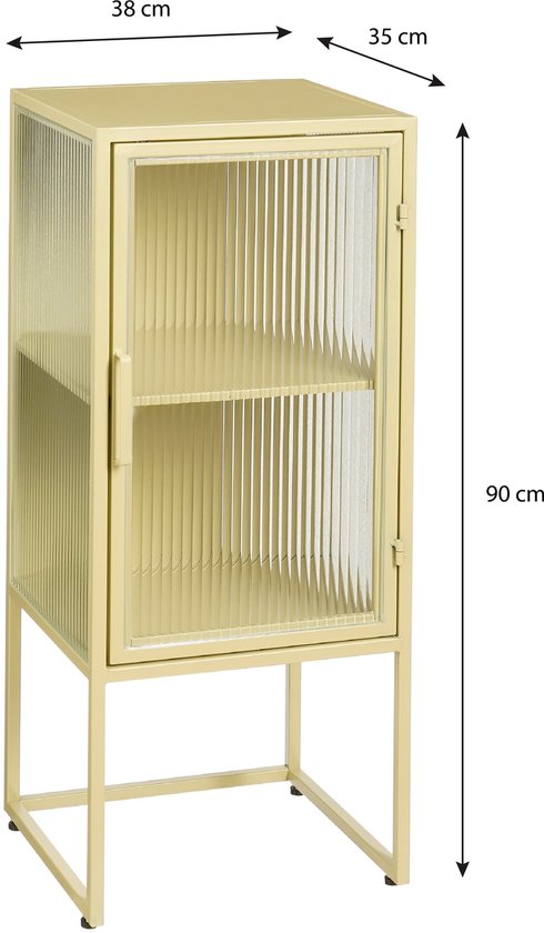 Mica Decorations Clifton Aufbewahrungsschrank mit Türen - L38 x B35 x H90 cm - Metall - Beige