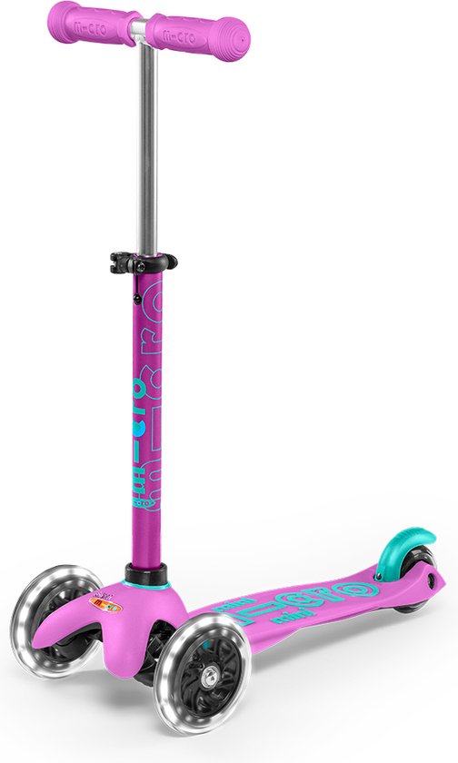 Micro Kinderroller Mini Micro Deluxe LED lavendel - verstellbarer Lenker.