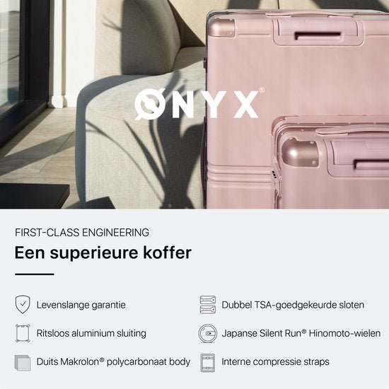 ONYX Hybrid Pro Check-in Koffer Medium 70 Liter - Recyceltes Polycarbonat und reißverschlussloses Design - Reisekoffer mit TSA-Schloss und Spinnerrollen - Candy Pink
