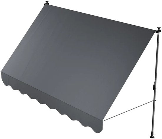 Vordach / Klemmmarkise mit Handkurbel - Balkonmarkise kapstadt - 300x120 cm - Grau
