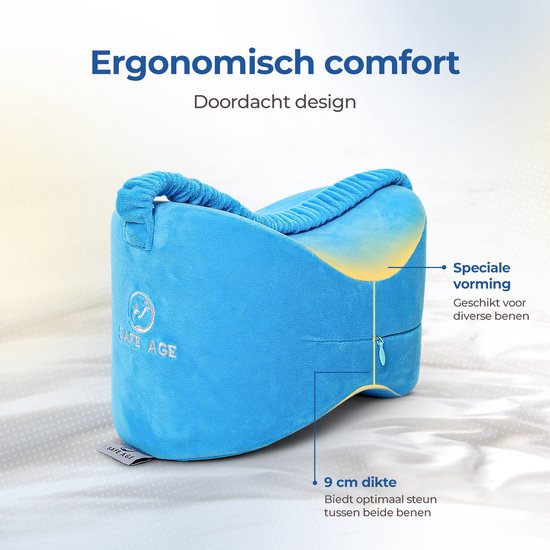 Safelife Kniekissen orthopädisch - Beinkissen für Seitenschläfer - Seitenschläferkissen - Kniekissen für Seitenschläfer - Kniekissen - Seitenschläferkissen für Erwachsene