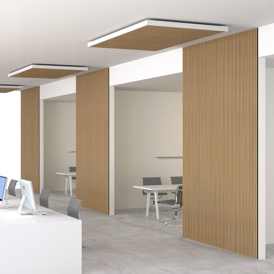 Tectake Akustikpaneele Sonic Wall - 2er-Set - Eiche hell - Schallabsorbierendes Paneel - 120x60x2,1cm pro Panel