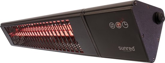 Sunred - Triangle - Dark line - Schwarz - Wandmodell - Terrassenheizung - Carbon rose gold technology - 2500 W - ECO - 9 Einstellungen - Fernbedienbar - SMART - APP - Timer - Elektroheizung - SMART heater - SLIMME heater