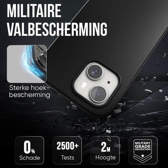 Telefon Fall schwarz geeignet für Iphone 13 Fall mit Displayschutzfolie Schutzglas