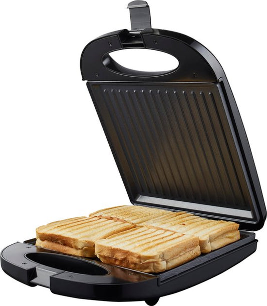 Tomado TGS4000B - XXL-Sandwicheisen - 4 getoastete Sandwiches - Toaster - Panini-Grill - PFAS frei - 1200W - Schwarz