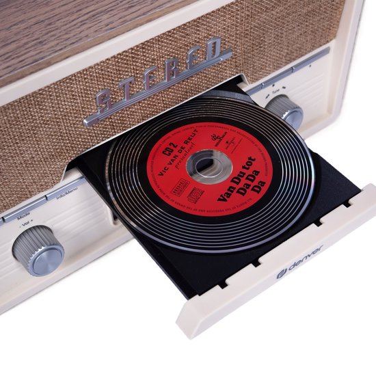 Denver Radio - DAB/CD-Player - Bluetooth - 20 Speicherplätze - FM / AUX - Holz