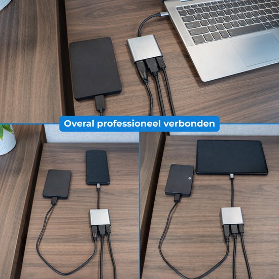 Nuvance USB C zu HDMI Adapter - USB C HDMI - USB Hub - UBS C zu USB A - 4K HDMI Splitter - PD100W Laptop Aufladung