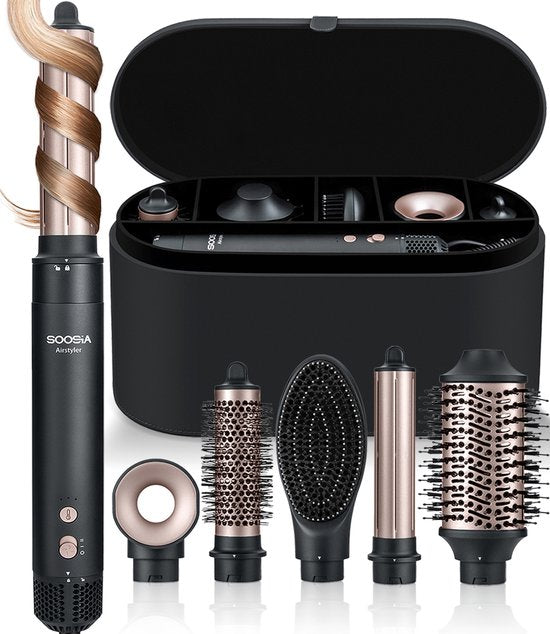 Soosia 6-in-1 Airstyler - Haartrockner & Lockenstab - Föhnbürste & Lockenbürste - Haarwickel