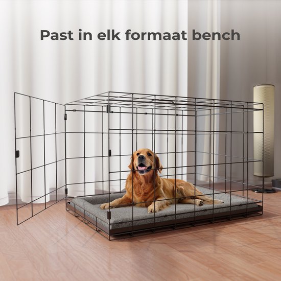 CozySense® Orthopädischer Hundekorb 100x70 cm - Größe XL - Bouclé-Stoff - Wasserfestes Hundebett mit waschbarem Bezug - Als Sitzkissen geeignet - Grau