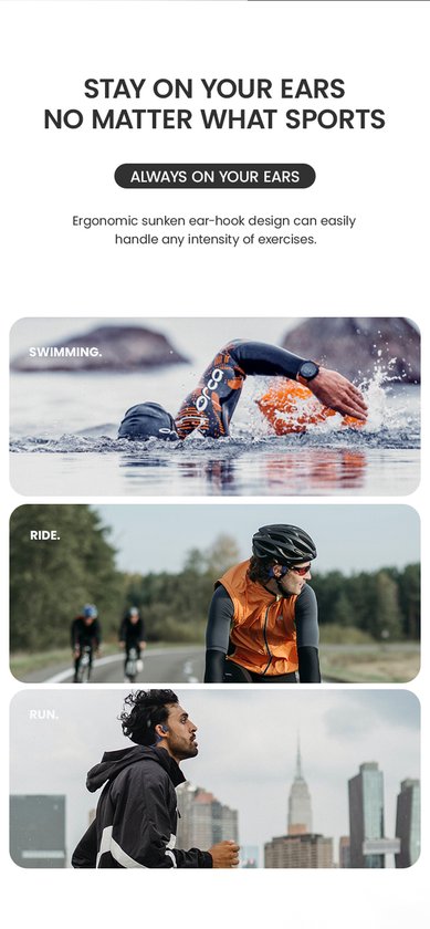 OPENAIR Bone x2 - Wasserdichte Schwimm-Kopfhörer mit MP3-Player 32GB & Bluetooth 5.2 - Knochenleitungs-Sport-Kopfhörer - IPX8 wasserdicht - kabelloses Schwimm-Headset für Schwimmen, Laufen & Fitness