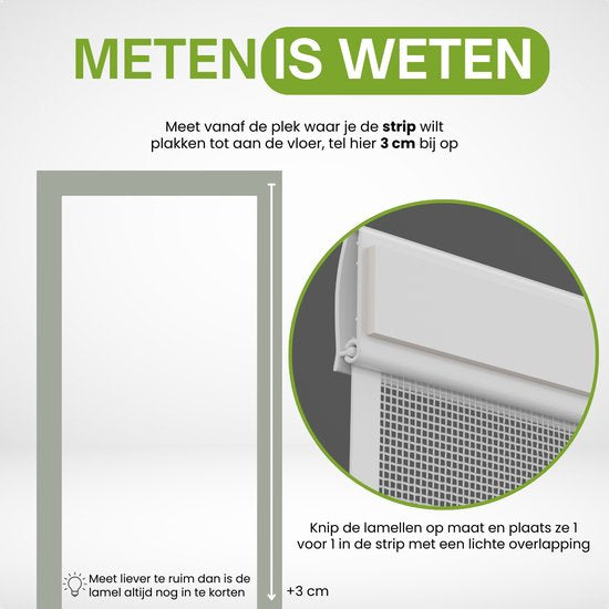 O'DADDY® Fliegengitter Lamellenvorhang - 118x260 cm - Türvorhang - Türtür - Verstellbares Design - Fiberglas - Türgitter Weiß