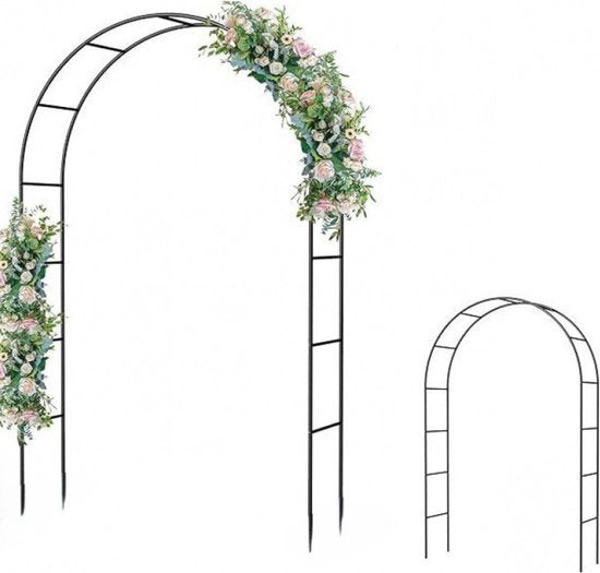 Ceruzo Rosenbogen 140 x 240 cm - Kletterhilfe aus Metall für Rosen und Kletterpflanzen - Pulverbeschichteter Rahmen