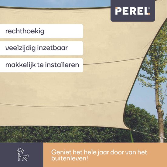 Perel-Sonnenschutzvlies, wasserabweisend, 2 x 3 m, 160 g/m², Polyester, rechteckig, cremefarben