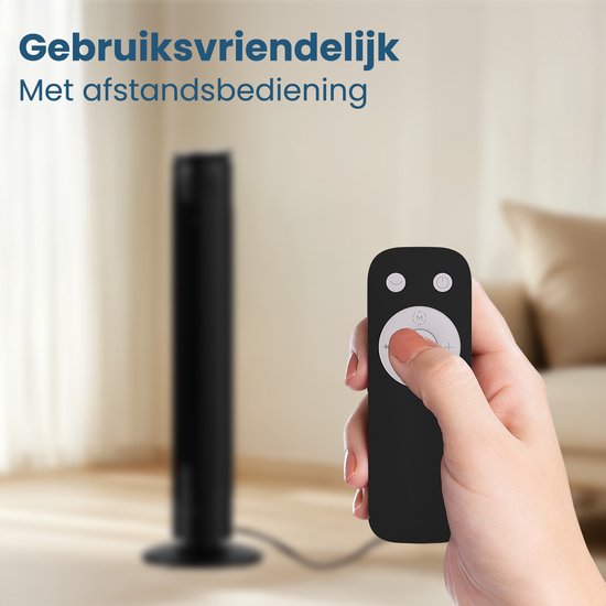 Auronic Turmventilator – 5 Geschwindigkeiten – 90° Oszillation – 105 cm – Schwarz