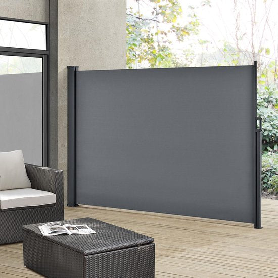 Juskys Windbreak versenkbar Dubai - 300 x 180 cm - Dunkelgrau