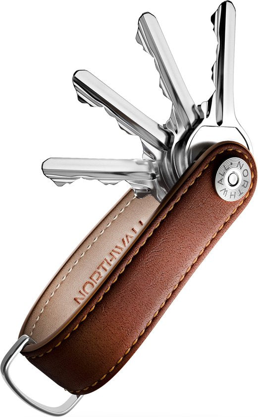 Northwall Schlüsselanhänger / Schlüssel-Organizer - 100% echtes Leder - Schlüssel-Organizer Schlüsselanhänger - 2 bis 7 Schlüssel (braun)