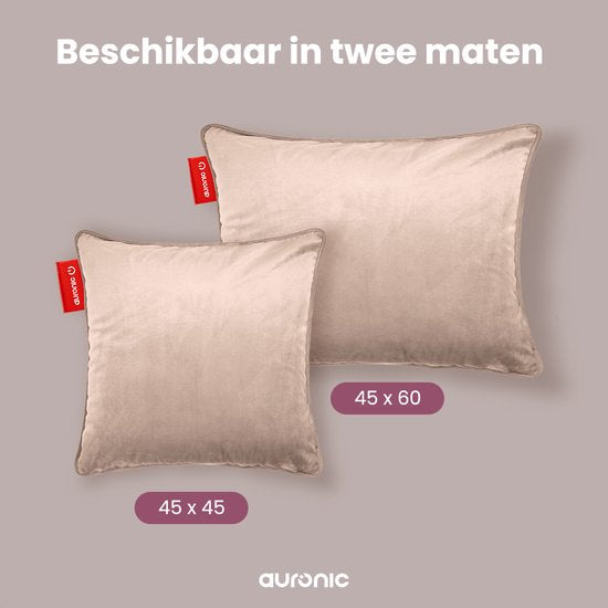 Auronic Wärmekissen - Samt - 45x45 - drahtlos wiederaufladbar - elektrisches Kissen - Infrarot - Pink