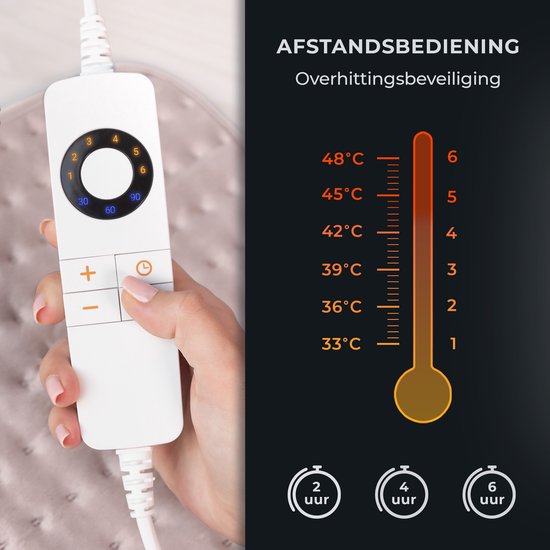 STAUS&BACH CozySnug - Elektrische Unterbettdecke für 1 Person (100W) - Wärmedecke mit 6 Heizstufen und Timer (2, 4 und 6 Stunden) - Waschbare Decke - 150x80 cm - Dusty Pink