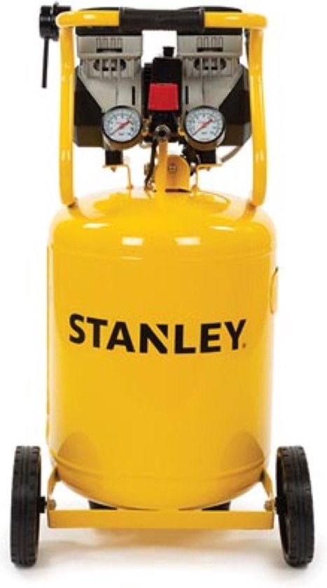Stanley Kompressor, ölfreier Luftkompressor, geräuscharmer Kompressor, vertikal, 1 PS, 8 bar, Tankinhalt 50 L