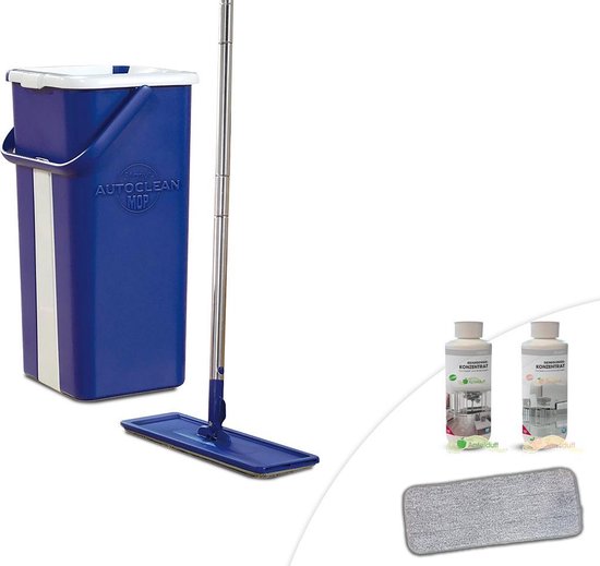 Livington Touchless Mop – auswringbares Wischsystem ohne Bücken – Wischmopp mit Eimer für einfache Reinigung und saubere Hände – Reinigungseimer 2,7 Liter