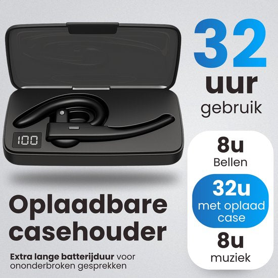 Otiume Wireless Headset mit Mikrofon - Geräuschunterdrückung - Freisprecheinrichtung - Funktioniert als Bluetooth Headset für jedes Gerät