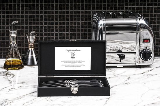 Laguiole Style de Vie Steakmesser Luxury Line - 6-teilig - Schwarzes Pakaholz