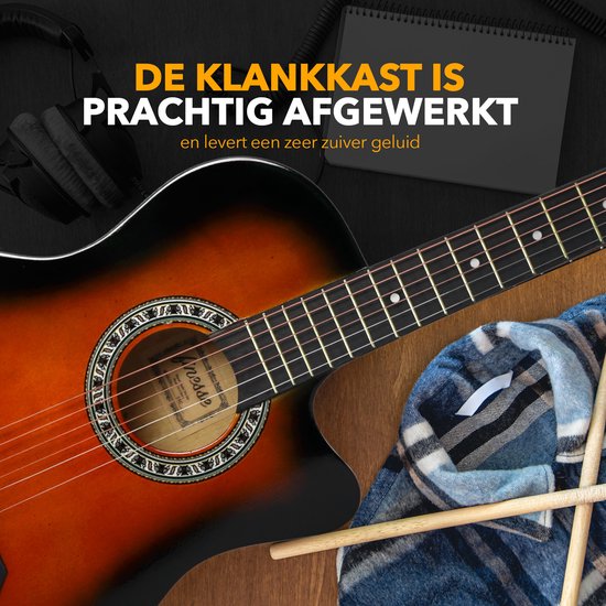 Finesse Western Akustikgitarre - Mit Videokurs - Für Kind & Erwachsener - Sunburst