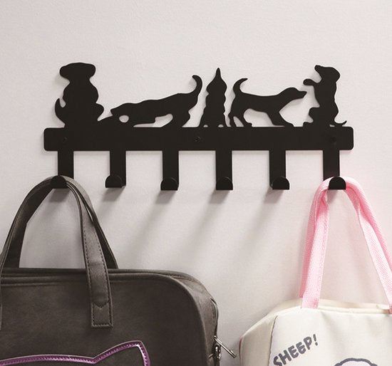 Garderobenständer Hunde Kinderzimmer - Wandgarderobe Hunde 6 Haken Babyzimmer