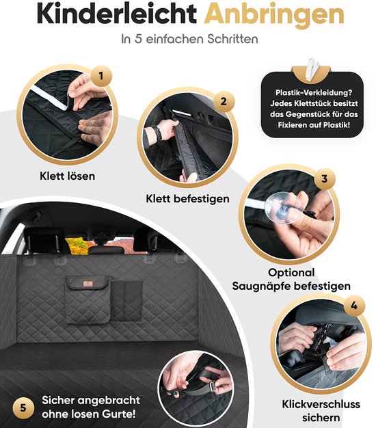 Auto-Kofferraumschutz Hund gepolstert mit Seiten- und Kofferraumschutz, Hundedecke, Kofferraum, wasserdicht und kratzfest, universelle Kofferraumschutzmatte für Hunde