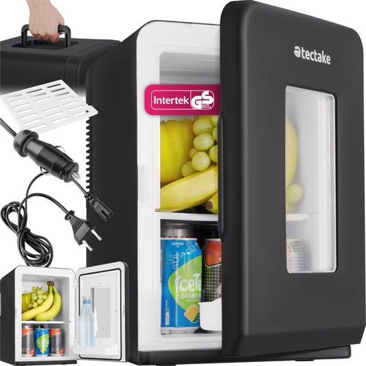 Tectake Mini Kühlschrank - Tragbare Minibar 14L - 2-in-1 Funktion: Kühlen und Heizen - Ideale elektrische Kühlbox für Getränke, Medikamente oder Make-up - Für zu Hause oder unterwegs - ECO-Modus