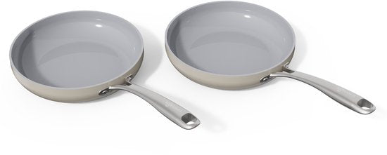 Safecourt Kitchen Bratpfannen aus Keramik - [2 Stück] - Ø 24 cm Pfannen - Induktion, Elektro, Keramik & Gas - PFAS & PTFE frei