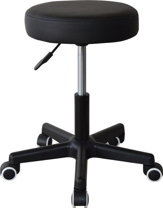 VDD Bürohocker - Schreibtischhocker - Arbeitshocker - Höhenverstellbar - Schwarz