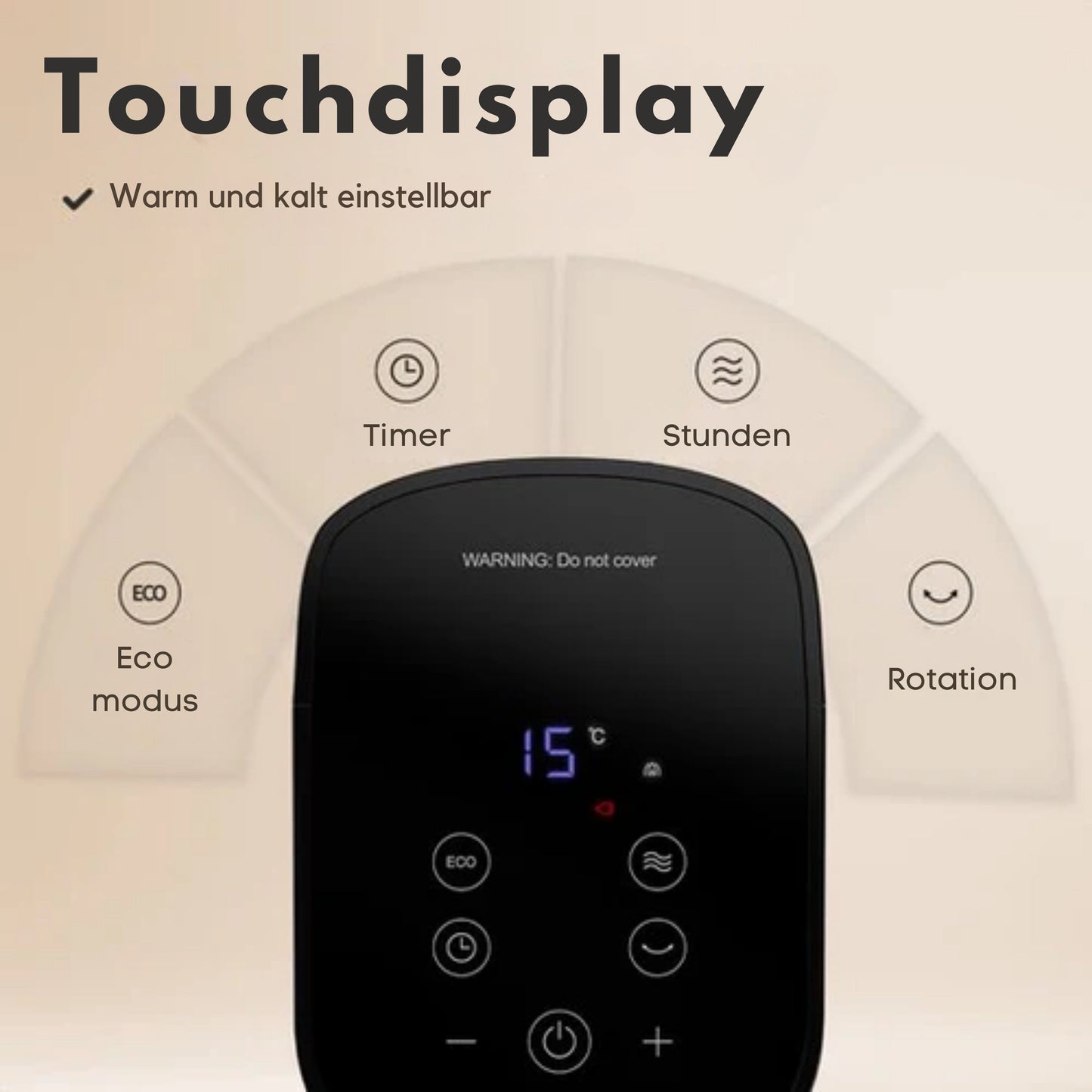 Auronic Elektroheizer - Keramikheizer - Turmheizer - 2200W Heizleistung - Schwarz