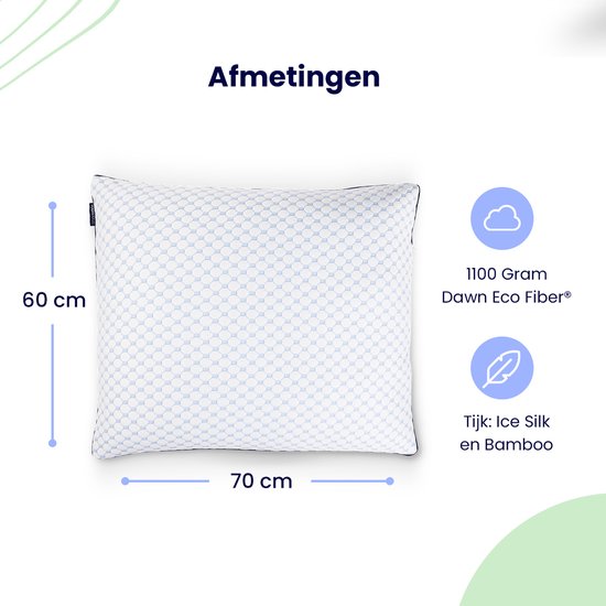 SoulsnoozeÂ¬Ã† - Luxuriöses Qualitätskissen Gloom - Verstellbares Design - Geeignet für Rücken-, Seiten- und Bauchschläfer - 60x70 cm - Schlafzimmerkissen - Anti-Allergie - Kühlend - Waschbar