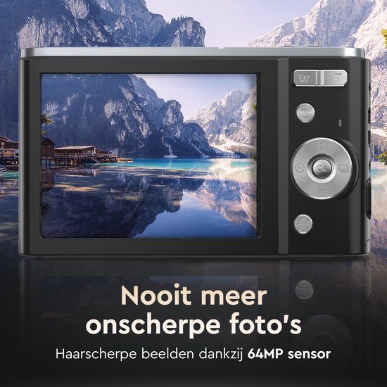 K&L Digitalkamera 4K - 64MP - Kamera - Kompaktkamera - Vlog Kamera - Für Kinder - Inklusive 64GB - NL Software