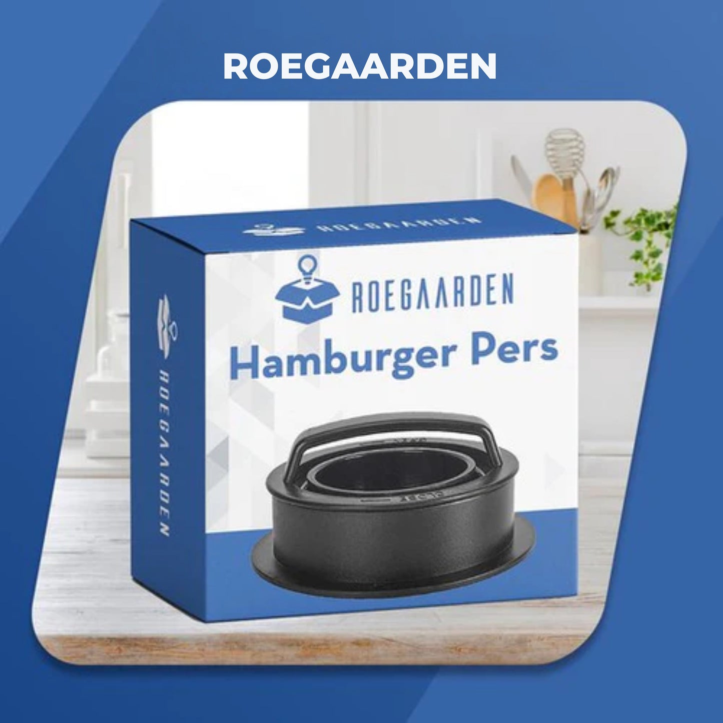 Roegaarden Burgerpresse - Tofu-Presse - BBQ-Zubehör - 100x Wachspapier - Schwarz