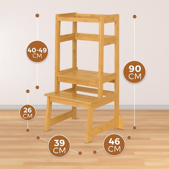 Oemmie Lernturm - Lernturm - Montessori Lernturm - Lernturm Kitchen Aid - Lernturm - Step up - Kindertreppe - Braun