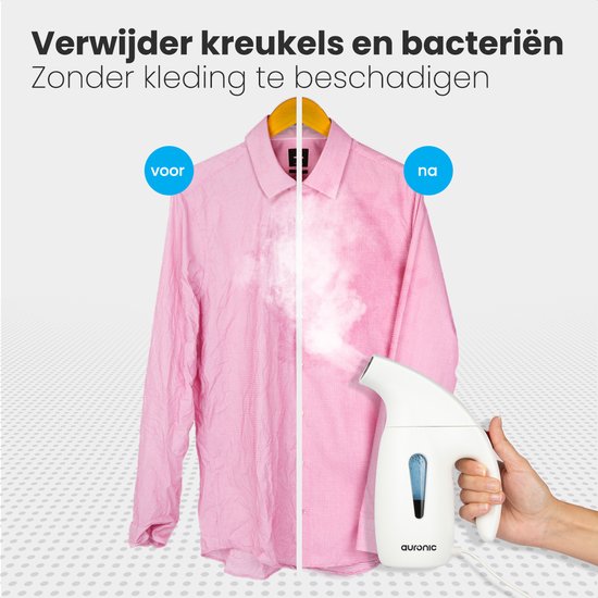 Auronic Wäschedampfer - Dampfer - Handdampfer für Kleidung und Möbel - 180ml - Dampfer - Weiß